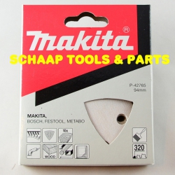 Schuurblad 94x94x94mm P320 White velcro per 10 verpakt | P-42765